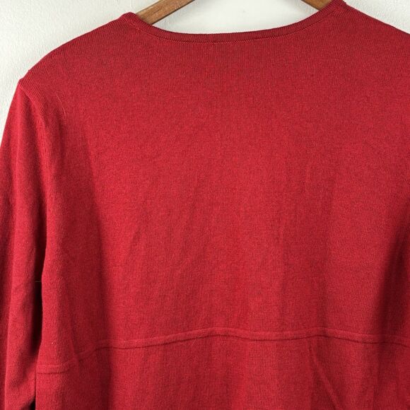 J. Jill Red Crewneck Sweater Petite Medium Long Sleeve Business Classic Women - Picture 11 of 11
